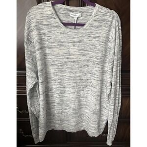 Calibrate Sweater Mens 2XL Gray Micro Space Dye Lightweight Crewneck‎ Pullover